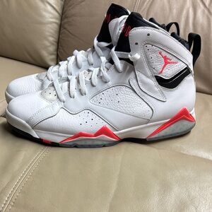 Nike Air Jordan 7 Retro High-Top Sneakers in White Infrared Size 12